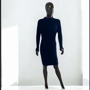 Hooked Up by IOT Black ribbed Dress with Cuffed Long Sleeves